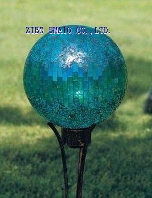 10 Inch Iridescent Red Mosaic Gazing Ball for Garden
