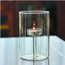 Cylinder Borosilicate Glass Tealight Holder