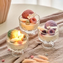 Nordic Ice Cream Glass Candle Holder