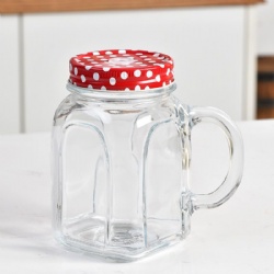 Clear Mason Jar with Red Lid