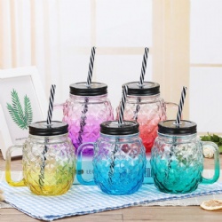 Pineapple Glass Mason Jar in Different Color