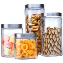 Amazon Cylinder Durable Glass Container for Food Machine Made