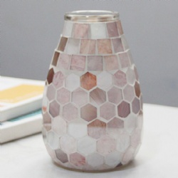 Beehive Milk Pink Mosaic Vase for Flower