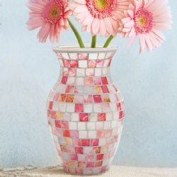 20cm Height Mosaic Glass Vase for Home