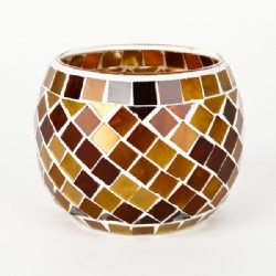 Popular Selling Mosaic Brown Piece Votive Candle Holder