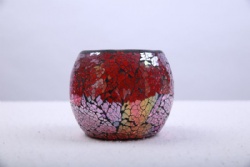 Christmas Big Mosaic Round Tealight Holder in Shining Red