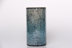 Popular Selling Solar Mosaic Cylinder Candle Holder in Shining Blue Color