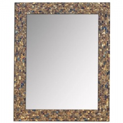 Valuable Handmade Gold Piece Rectangle Mosaic Mirror