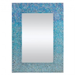 Nordic Style Rectangle Dark and Light Green with Silver Mosaic Frame