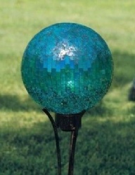 10 Inch Iridescent Red Mosaic Gazing Ball for Garden