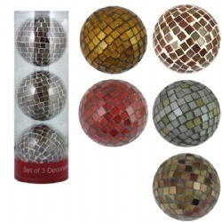 Set of 3 Mosaic Decorative Ball PVC Package in Different Designs Popular Selling