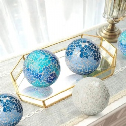 Set of 6 2.4Inch Mosaic Decorative Ball Different Colors could Make