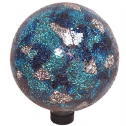 Mosaic Gazing Ball with Blue with Silver Color in 10 Inch