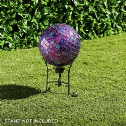 Durable Iridescent Purple Diamond Piece Mosaic Gazing Ball