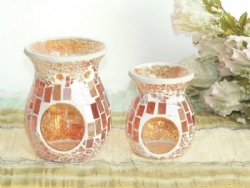 Big and Small Orange Mosaic Incense Burner for Wedding