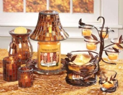 Brown Mosaic Oil Lamp and Oil Burner