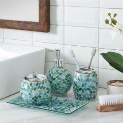 Spring Green Mixed Leaf Mosaic Bathroom Set Popular Selling