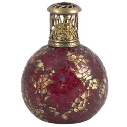 Red with Gold Mixed Crackle Mosaic Fragrance Aroma Oil Lamp