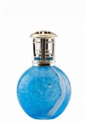 Blue Round Man Made Glass Fragrance Aroma Oil Lamp
