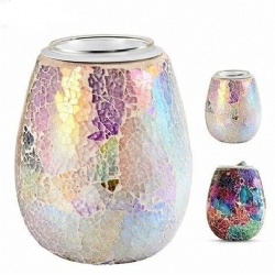 Classical Rainbow Mosaic Electric Candle Warmer Scented Oil Lamp Burner with Touch Function Wax Warmer