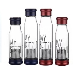 Fashion Unbreakable High Borosilicate Glass Water Bottle With Infuser,Print Custom