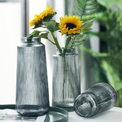 High Grade Grey Glass Vase for Home Decoration