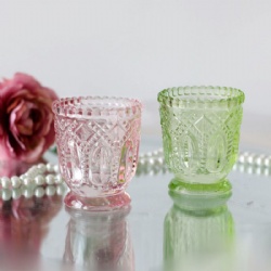 Embossed Spray Glass Candle Holder for Amazon Selling