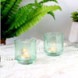 Bubble Green Spray Candle Holder Man-Made Craft