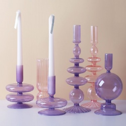 Popular Selling Purple Glass Candlestick