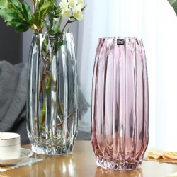 Ribbed Glass Vase in Man Blown Craft