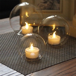 Round Borosilicate Glass Cloches for LED Tealight Candle