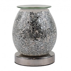 Silver Mosaic Electric Candle Warmer Scented Oil Lamp Burner home decoration with Touch Function Wax Warmer