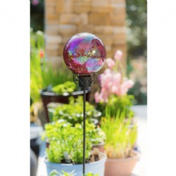 Popular Selling 8 Inch Iridescent Mosaic Solar Ball with Metal Stand